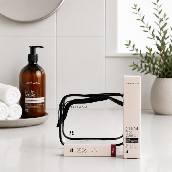 Tasje met Faithful Faceguard & Lipstick Speak Up Now