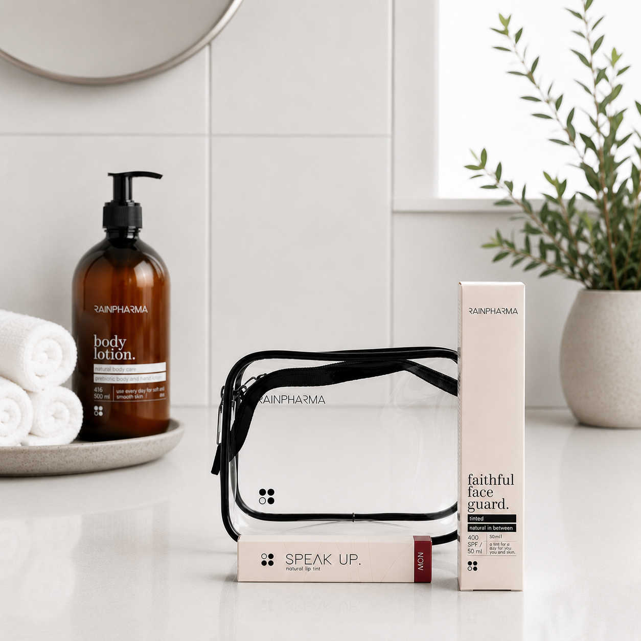 Tasje met Faithful Faceguard & Lipstick Speak Up Now