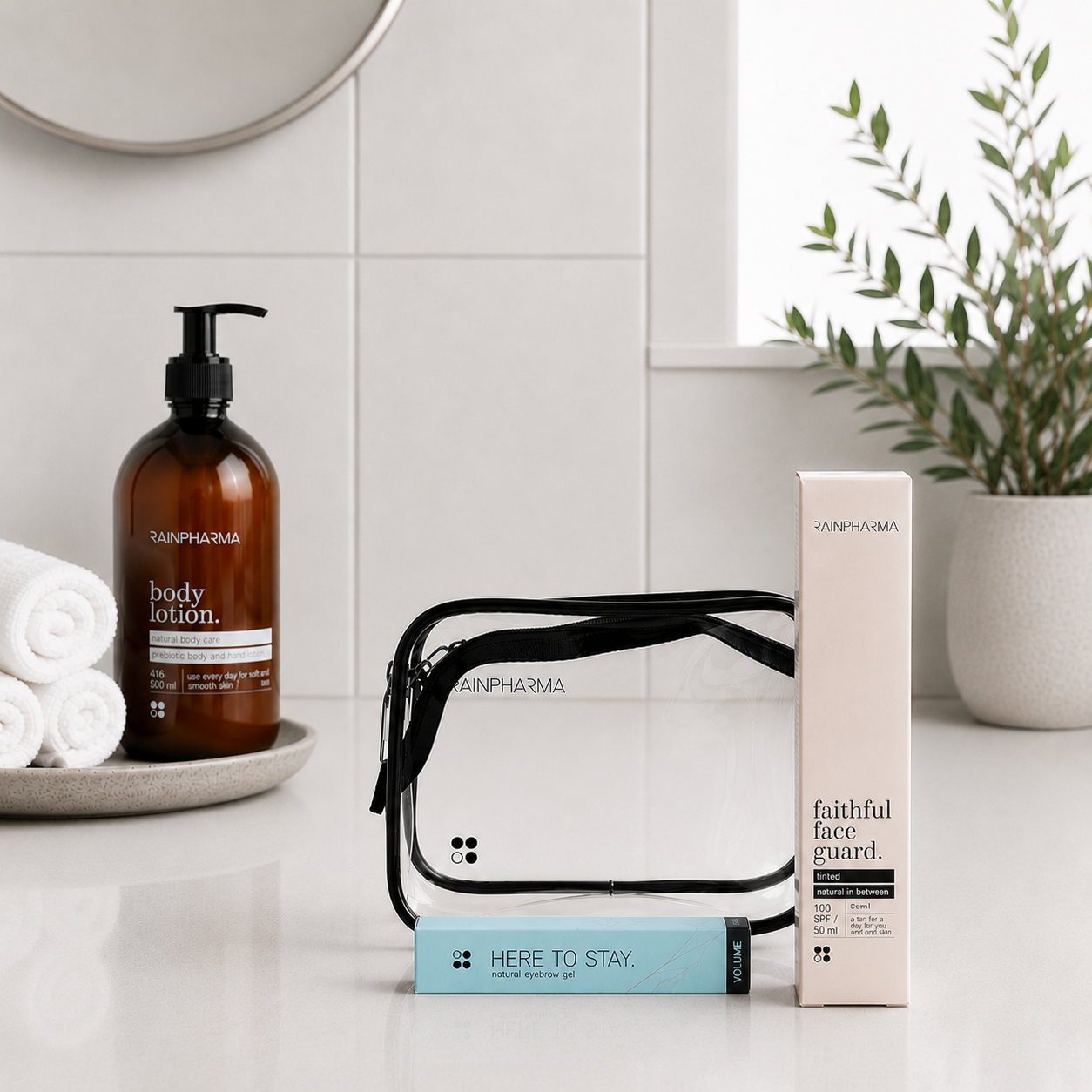 Tasje met Faithful Face Guard & Here To Stay